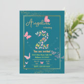 Mein Engel wird zwei: Mein Schmetterling hat Gebur Einladung (Stehend Vorderseite)