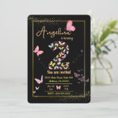 Mein Engel wird zwei: Mein Schmetterling hat Gebur Einladung (Stehend Vorderseite)