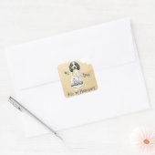 Mein Englisch Cocker hat meine Hausaufgaben Square Quadratischer Aufkleber (Umschlag)