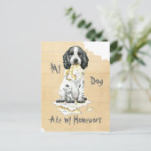 Mein Englisch Cocker Spanisch Ate Meine Hausaufgab Postkarte (Stehend Vorderseite)