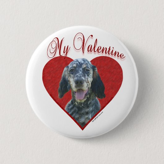 Mein englischer Setter Valentine Button (Vorderseite)