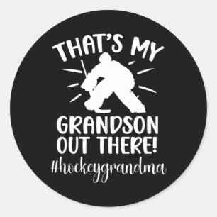 Mein Enkel Hockey Oma Eishockeyspieler Groß Runder Aufkleber