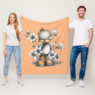 Mein Entchen kuschelt  Fleecedecke