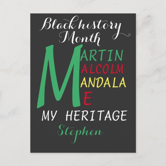 Mein Erbe schwarzes Erbe schwarze Geschichte Monat Postkarte (Vorderseite)