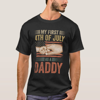 Mein erster 4. Juli als Papa US-amerikanische Flag T-Shirt