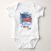 Mein erster 4. Juli American Flag Patriotic Baby Strampler (Vorderseite)