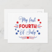 Mein erster 4. Juli Einladungspostkarte (Vorne/Hinten)
