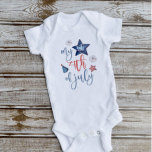 Mein erster 4. Juli - Name Baby Bodysuit Strampler