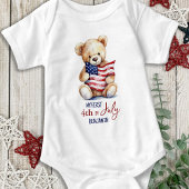 Mein erster 4. Juli Patriotischer Niedlicher Teddy Baby Strampler
