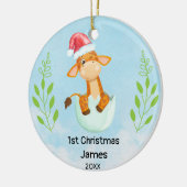 Mein erster Blue Baby Baby Boy Giraffe Keramik Ornament (Links)