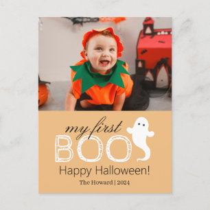 Mein erster Boo! Spookes Niedliches Halloween-Foto Feiertagspostkarte
