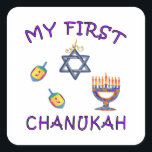 Mein erster Chanukah Quadratischer Aufkleber<br><div class="desc"></div>