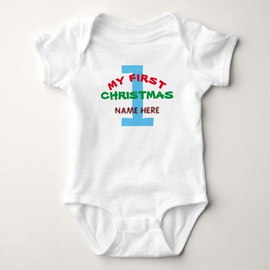 MEIN ERSTER CHRISTMAS BABY PERSONALISIERT GIFT BABY STRAMPLER (Vorderseite)