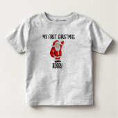 MEIN ERSTER CHRISTMAS SANTA CLAUS HINZUFÜGEN NAME KLEINKIND T-SHIRT (Vorderseite)