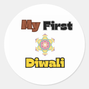 Mein erster Diwali (Happy Diwali) Runder Aufkleber