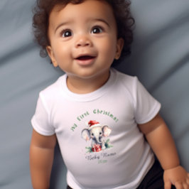 Mein erster Elephant-Individuelle Name zu Weihnach Baby Strampler