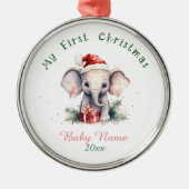 Mein erster Elephant-Individuelle Name zu Weihnach Ornament Aus Metall (Vorne)