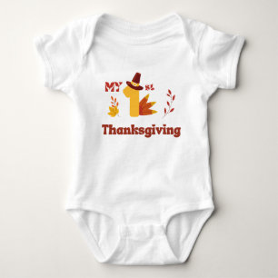 Mein erster Erntedank Herbstlaub feierliches Gesch Baby Strampler