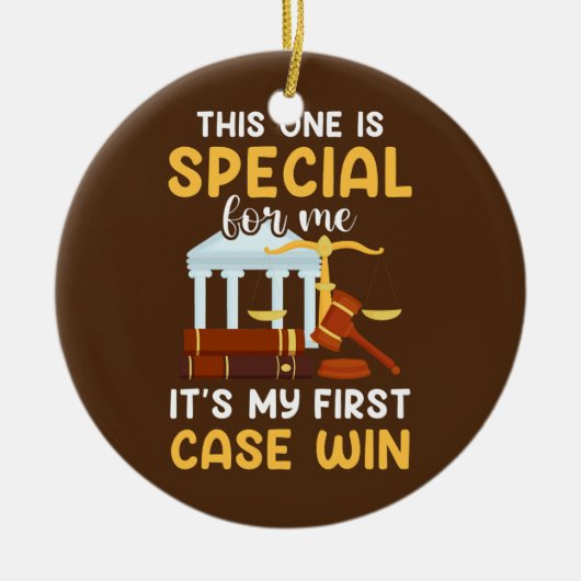 Mein erster Fall gewinnt die Funny Lawyer Law Scho Keramik Ornament (Vorne)