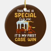 Mein erster Fall gewinnt die Funny Lawyer Law Scho Keramik Ornament (Hinten)