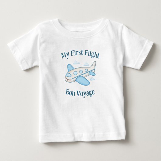 Mein erster Flug Sommerurlaub Niedliches Flugzeug Baby T-shirt (Vorderseite)