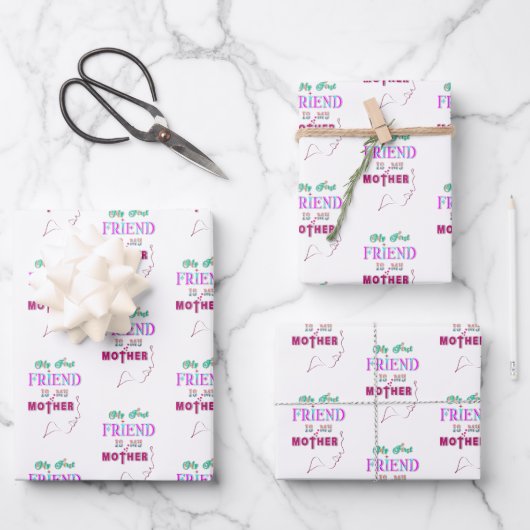 Mein erster Freund ist meine Mutter Geschenkpapier Set (Vorderseite)