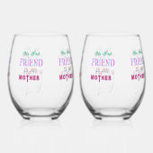 Mein erster Freund ist meine Mutter Weinglas Ohne Stiel (Rückseite)