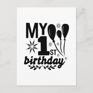 Mein erster Geburtstag! Baby!! Einladungspostkarte