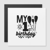Mein erster Geburtstag! Baby!! Magneteinladung (Vorne/Hinten)