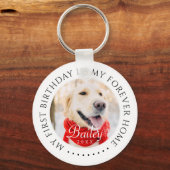 Mein erster Geburtstag für immer Zuhause Modernes Schlüsselanhänger (Vorderseite)