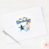 Mein erster Geburtstag Runder Aufkleber (Umschlag)