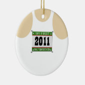 Mein erster Halbmarathon - 2011 Keramik Ornament (Rechts)