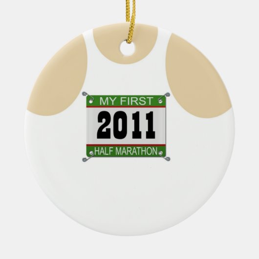 Mein erster Halbmarathon - 2011 Keramik Ornament (Vorne)