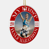 Mein erster Halbmarathon - 2011 Keramik Ornament (Rechts)