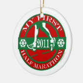 Mein erster Halbmarathon - 2011 Keramik Ornament (Links)