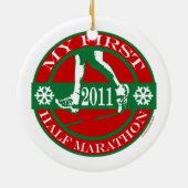 Mein erster Halbmarathon - 2011 Keramik Ornament (Hinten)