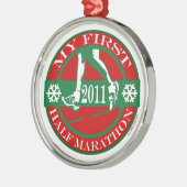 Mein erster Halbmarathon - 2011 Silbernes Ornament (Links)
