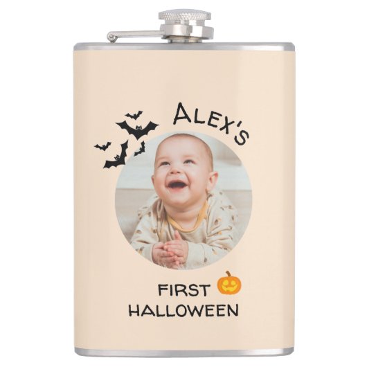 Mein erster Halloween-Flask | Benutzerdefiniertes Flachmann (Vorderseite)