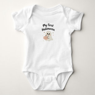 Mein erster Halloween Niedlicher Geist mit Pumpkin Baby Strampler