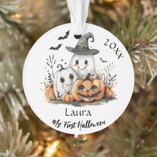 Mein erster Halloween-Niedlicher Ghost-Pumpkin-Bab Ornament (Baum)