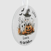Mein erster Halloween-Niedlicher Ghost-Pumpkin-Bab Ornament (Vorderseite)