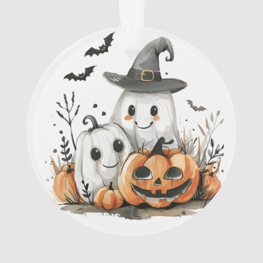 Mein erster Halloween-Niedlicher Ghost-Pumpkin-Bab Ornament (Rückseite)