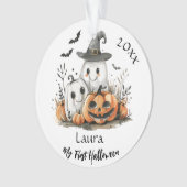 Mein erster Halloween-Niedlicher Ghost-Pumpkin-Bab Ornament (Vorderseite)