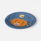 Mein erster Halloween-Schnuller Pumpkin Pappteller (Schrägansicht)