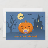 Mein erster Halloween-Schnuller Pumpkin-Party Einladung (Vorderseite)
