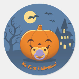 Mein erster Halloween-Schnuller Pumpkin Runder Aufkleber