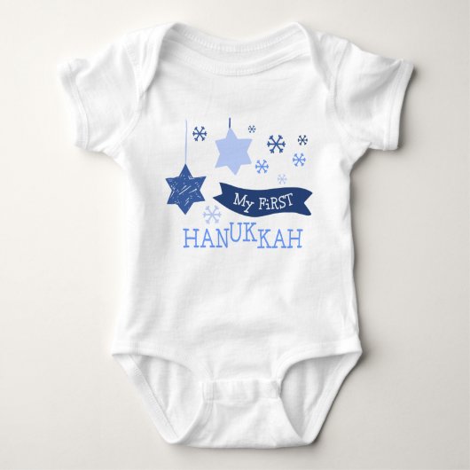 Mein erster Hanukkah-Baby-Bodysuit Baby Strampler (Vorderseite)