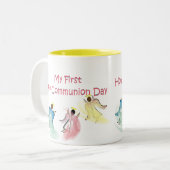 Mein erster heiliger Kommunitätstag Zweifarbige Tasse (Vorderseite Links)
