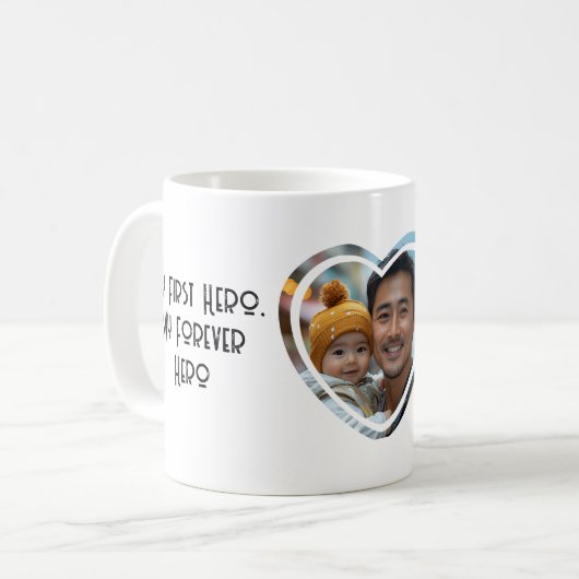 Mein erster Held I Herzform Foto Kaffeetasse (Vorderseite Links)