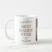 Mein erster Held Neutral Boho Foto Bester Papa All Kaffeetasse (Links)